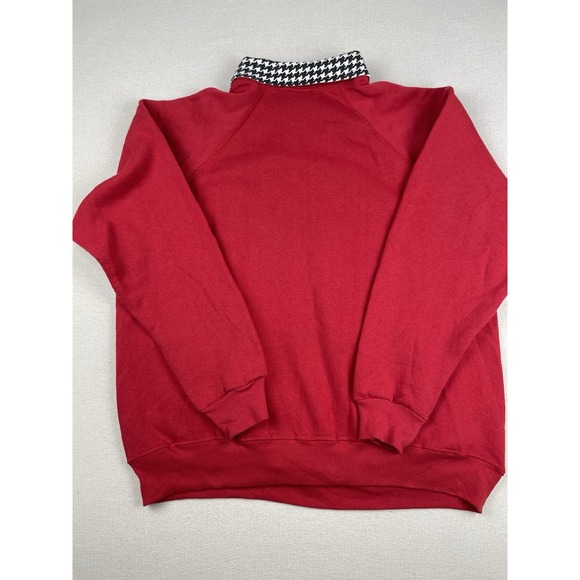 EZL Scotty Red Women's Sweatshirt Top Size L/XL Red Collard Fleece Cotton Blend - Picture 7 of 9